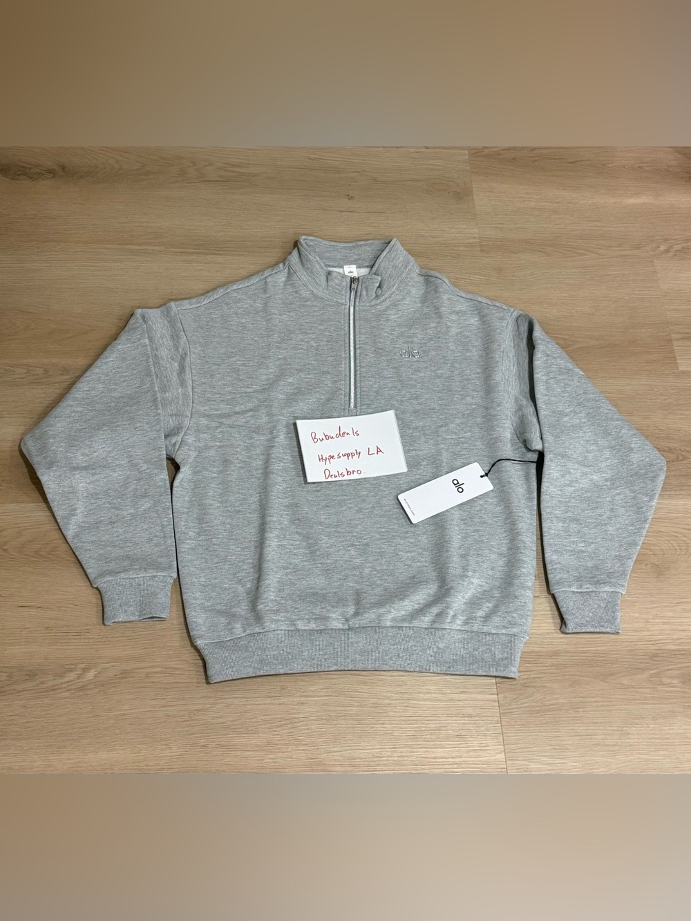 ALO Yoga 1/4 Quarter Zip Heather Grey Sweatshirt